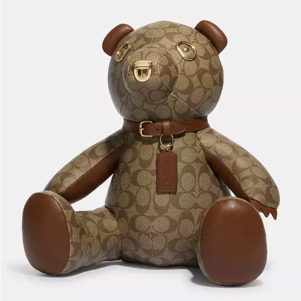 COACH Collectible Limited Edition Bear Signature Logo Leather Large 16” NWT
